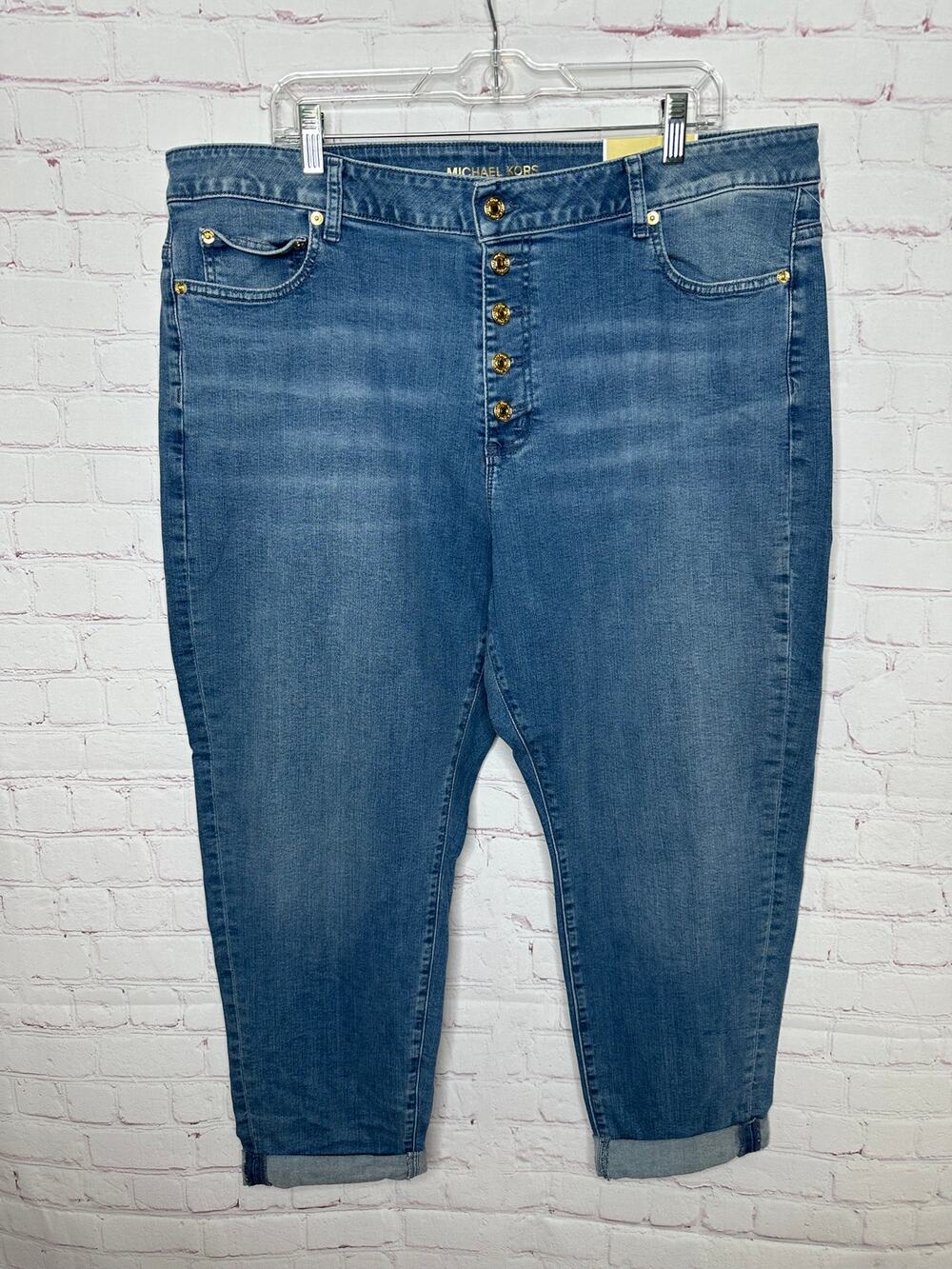 NEW Michael Kors Selma Skinny High Rise Cropped Jeans Women's Plus 20W